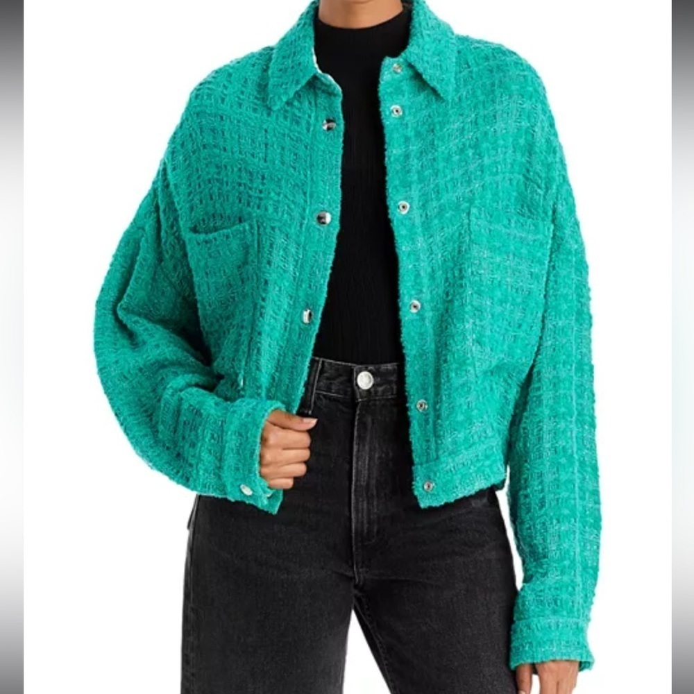 IRO Ezro Tweed Green Jacket Size S